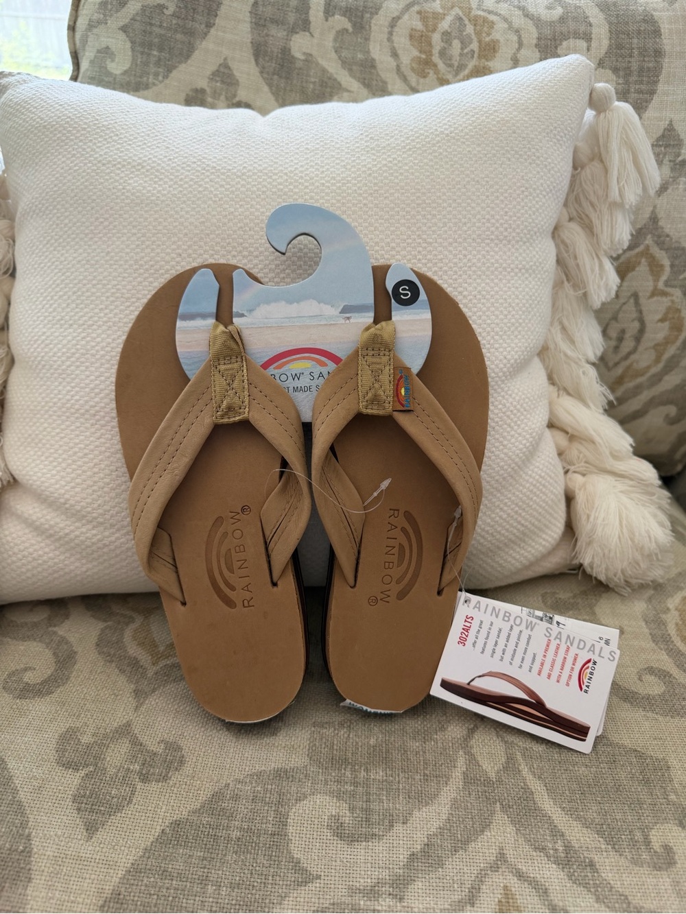 Rainbow double layer Sierra brown flip flop